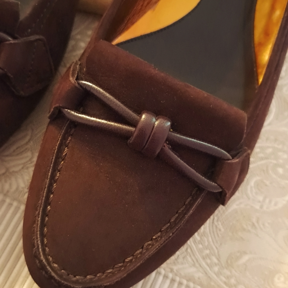 Sergio Rossi Brown Suede Flats 9.5 Narrow